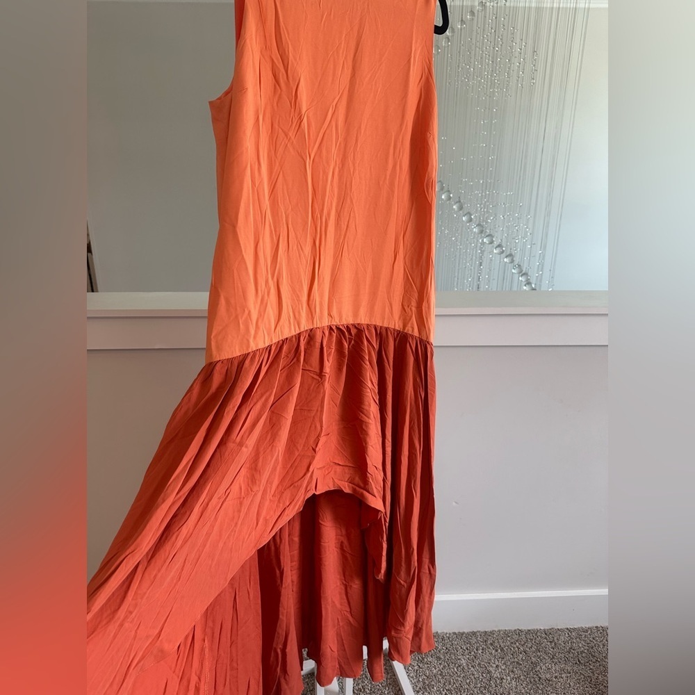 Anthropologie Hutch Orange Sleeveless Colorblock Dress - Picture 6 of 9